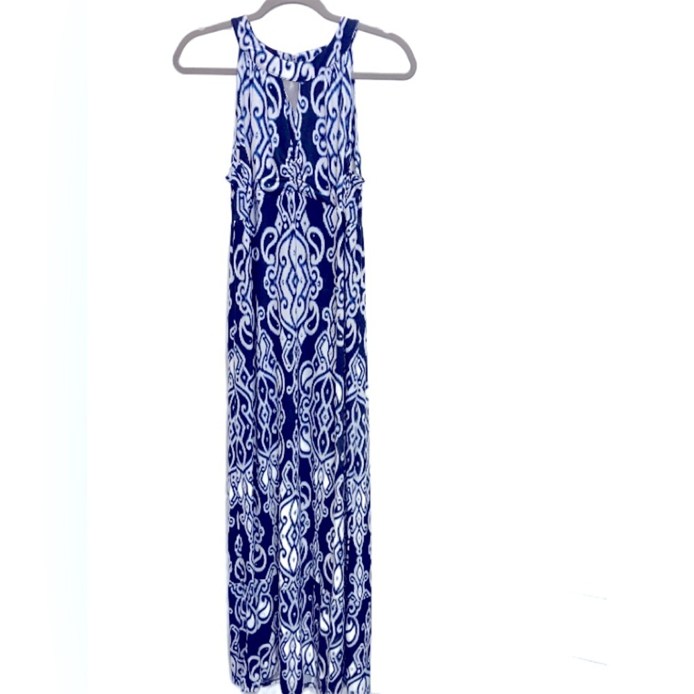 INC Blue and White Maxi Dress